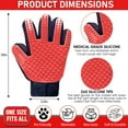 thumbnail image 2 of Yeblues Upgrade Pet Grooming Gloves, Grooming Gloves for Dogs, Dog Washing Gloves with High-Density Teeth, Cats, Rabbits & Horses with Hair, Efficient Pets Hair Remover Mittens 1 Pair (Red), 2 of 7