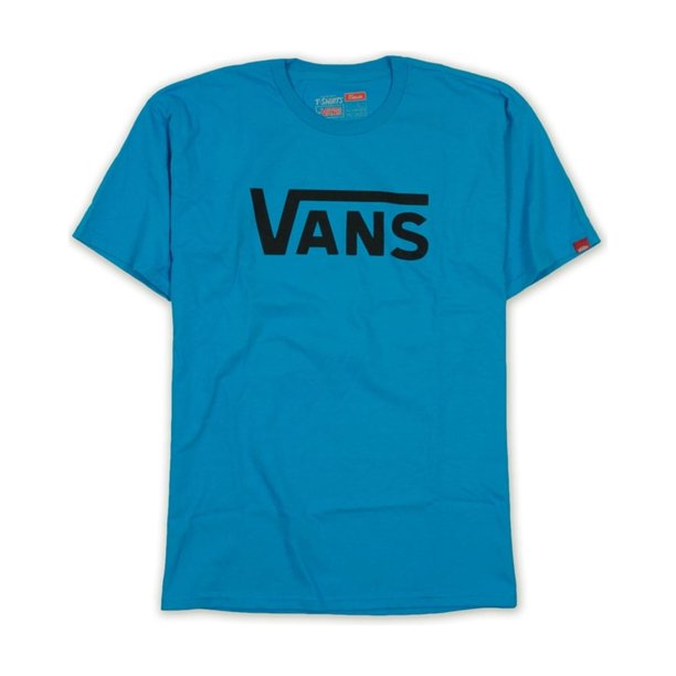 Vans Classic Logo Graphic playera para hombre, azul, mediano Vans Camiseta gráfica
