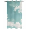 thumbnail image 2 of nqOlkjepod Outdoor Curtains for Patio Waterproof, Teal Ombre Sky Retro Outdoor Privacy Panels Grommet, Modern Rustic Clouds Landscape Blackout Outside Curtains for Porch/Cabana 54"x95", 1 Panel, 2 of 8