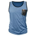 thumbnail image 3 of BXJX Mens Athleisure Tank Tops on Clearance- Summer Casual Muscle Gym Workout Crewneck Sleeveless Shirts with Pocket Light Blue Size 2XL, 3 of 8
