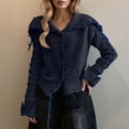 thumbnail image 2 of Ediodpoh Handwoven Trim Knitted Cardigan for Women Sweater Open Front Long Sleeve Outwear Coat for Autumn Winter Fashion Grey, 2 of 4