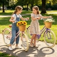 thumbnail image 4 of Korimefa 24 inch Cruiser Bike for Girls Youth and  8-16 Years Old, Kid Bicycle with Wicker Basket & Lightweight & Adjustable Seat Height & High-Carbon Steel Frame & Handbrake & Kickstand,Pink, 4 of 11