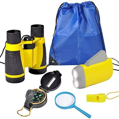 Kinder Fernglas Set Mit Kompass & Lupe - Rot Für Vogelbeobachtung & Naturerkundung