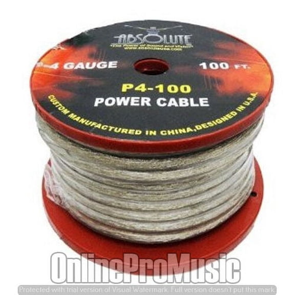 Absolute P4100SL 100' 4-Gauge Silver Power Ground Wire CableAbsolute P4100SL 100' 4-Gauge Silver Power Ground Wire Cable