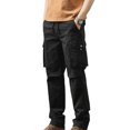 thumbnail image 4 of BADHUB Men's Tactical Pants Ripstop Heavy Duty Cotton Cargo Pants Outdoor Hiking Pants Drawstring Elastic Waist Athletic Trousers on Black,XXXXL, 4 of 4