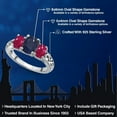 thumbnail image 2 of Gem Stone King 925 Sterling Silver Blue Sapphire and Red Ruby Filigree Style 3 Stone Ring for Women (3.00 Cttw, Oval 8X6MM and 6X4MM) (Size 8), 2 of 6
