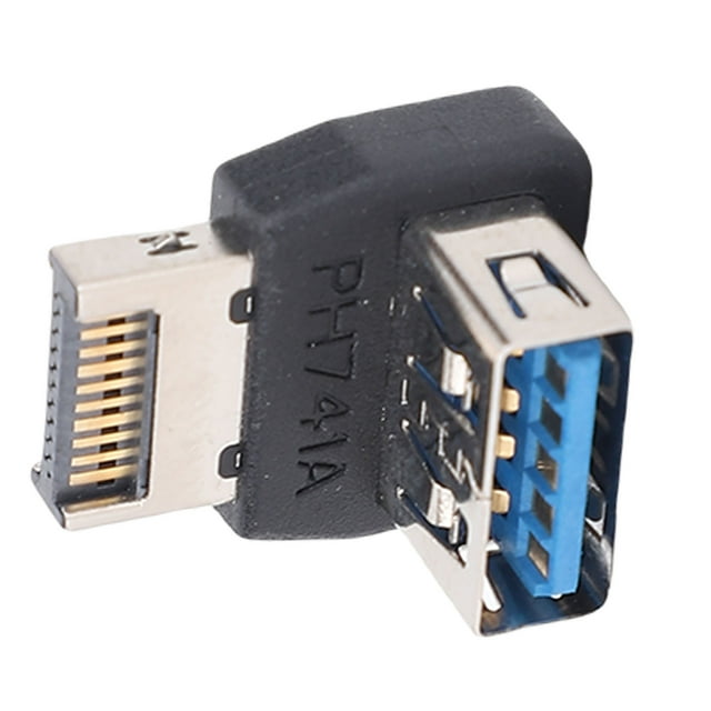 Adaptateur Type E USB3.2 90 Degrés, Vitesse 10Gbps, Transmission de Signal Sans Perte, Design Compact, Matériau ABS Durable, Compatible avec la Plupart des Cartes Mères