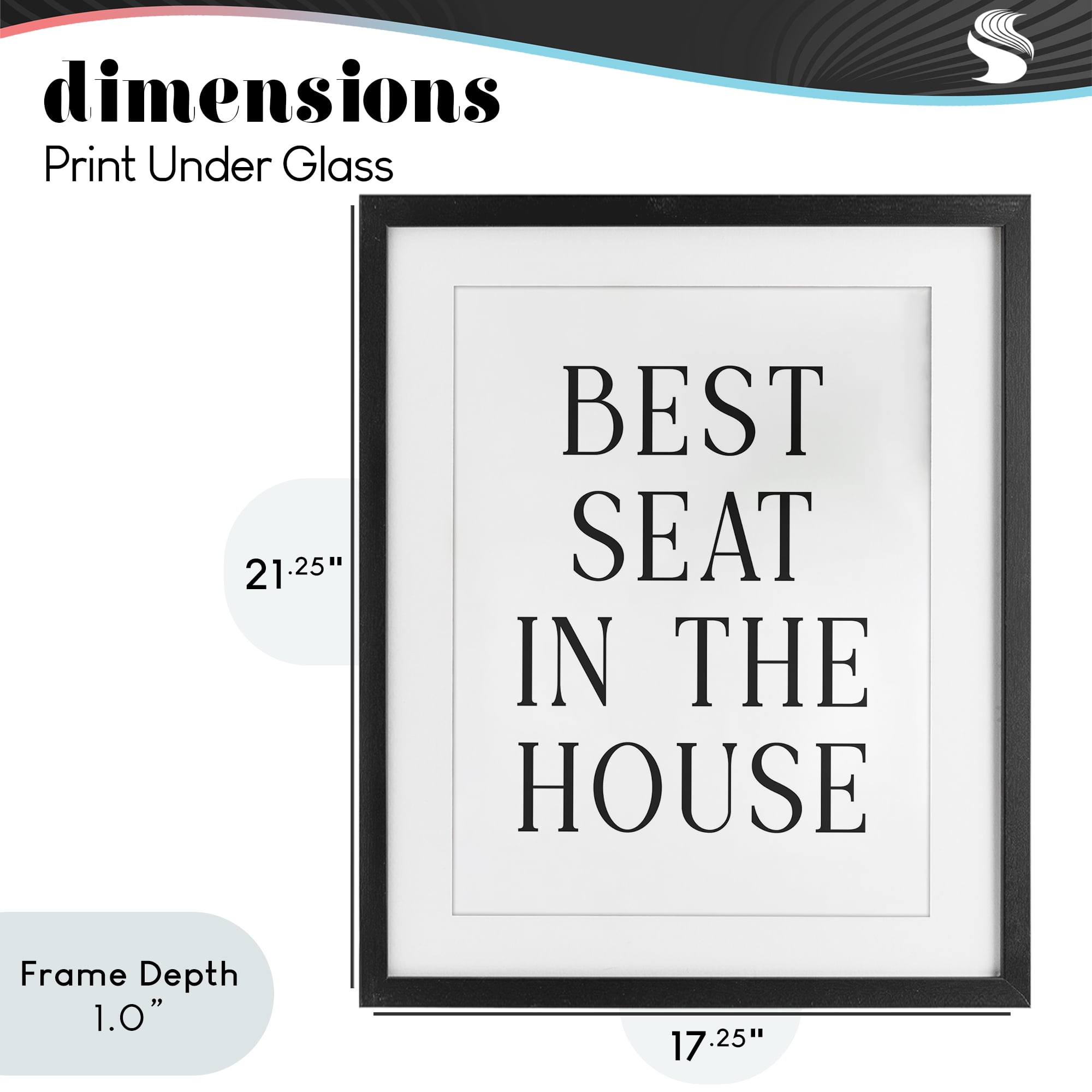 Stupell Industries Best Seat Bathroom Toilet Black Framed Print Under Glass, design by Lettered and Lined