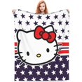 thumbnail image 3 of Manta personalizada con estampado de Hello Kitty, venta al por mayor, manta polar gruesa y cálida, decoración para sofá y hogar, tiro de franela, 3 of 3