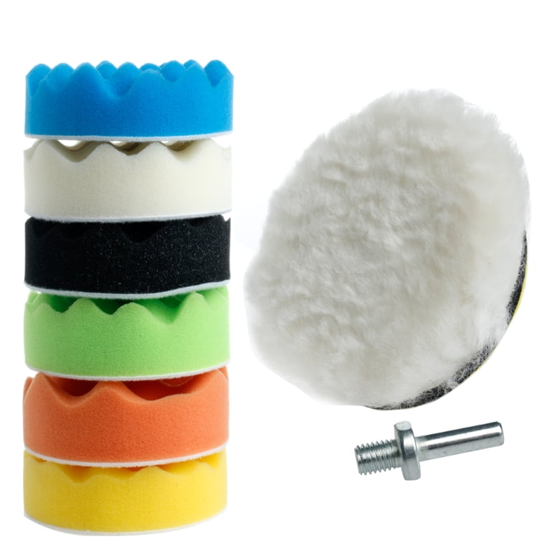 New 8Pc 4' Sponge Polishing Waxing Buffing Pads Kit Compound Polish For Auto Car