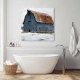 thumbnail image 5 of Wall Art Prints, Blue Brown Barn Framed Canvas Prints for Bedroom Living Room Bathroom Office, Winter Farmhouse Country Gallery Wrap Wall Art Poster for Gifts Home Decor 20"x20", 5 of 9