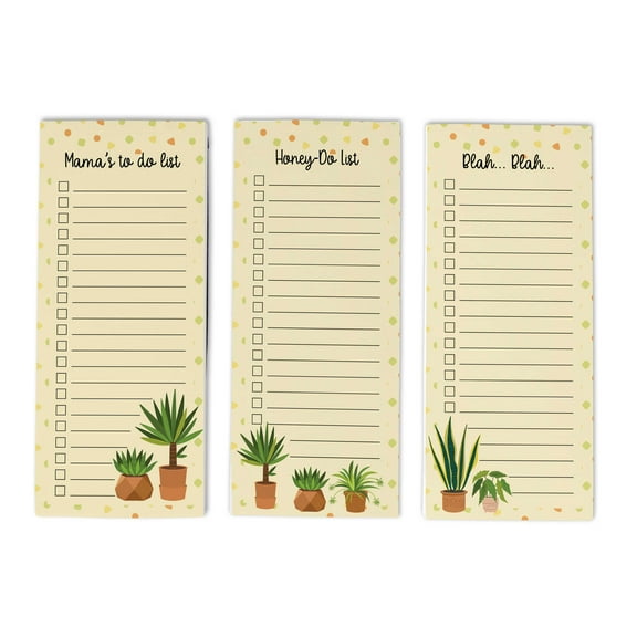 Inkdotpot Pack of 3 Magnetic Fridge To-Do List Notepads- Magnetic Memo Pads For Refrigerator-(50 Sheets Each)-6H