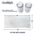 thumbnail image 5 of PawLyfe Litter Box Liners: Heavy Duty - Thickest Litter Liner on the Market 4MIL - Tear & Leak Resistant - Drawstring Close - Jumbo, 36” x 18” - 20 Count Jumbo Size Draw String Litter Liners for Cats, 5 of 7