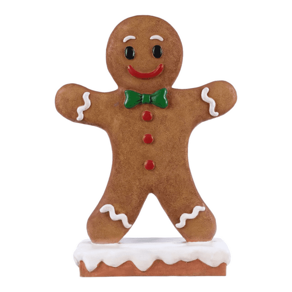Hi-Line Gifts Iced Gingerbread Boy Outdoor Christmas Figurine - 27"