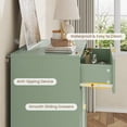 thumbnail image 3 of Commode Cannelée à 5 Tiroirs, Haute Commode Moderne en Bois avec Poignée en Métal, Commode pour Chambre, Salon, Couloir, Vert, 3 of 8