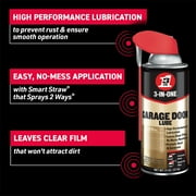 (3 pack) 3-IN-ONE Professional Garage Door Lubricant Smart Straw Sprays 2 Ways, 11 oz