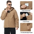 thumbnail image 4 of NEIKU Men's Winter Coat Hooded Work Jacket, Warm Quilted Cotton Lined Outdoor Heavy Duty Outerwear Coat Khaki M, 4 of 9