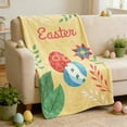 thumbnail image 5 of Easter Egg & Bunny Flannel Throw Blanket - Soft Polyester Lightweight Blanket for Sofa Bed & Car (80x120cm Multicolor), 5 of 6