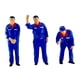 thumbnail image 3 of Figuras de personas de gasolinera en miniatura, 3 piezas, 1/64, esculturas humanas pintadas, regalo de simulación azul, 3 of 9