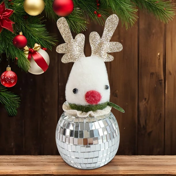 2024 Christmas Deer Ornament Reflective Mirror Handicrafts Christmas Decorations