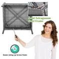thumbnail image 4 of Costway 8PCS Patio Rattan Furniture Set Cushioned Chair Wooden Tabletop Gray, 4 of 10