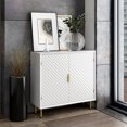 thumbnail image 4 of COZAYH Modern Storage, Contemporary Accent Cabinet with Doors, Retro-Inspired Raised Diamond Motif, White, 4 of 8