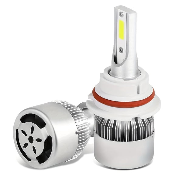 Pair 6000K 9004 LED Light Bulbs For Hi/Low Beam Headlight Fog Lamp Replacement W/Cooling Fan