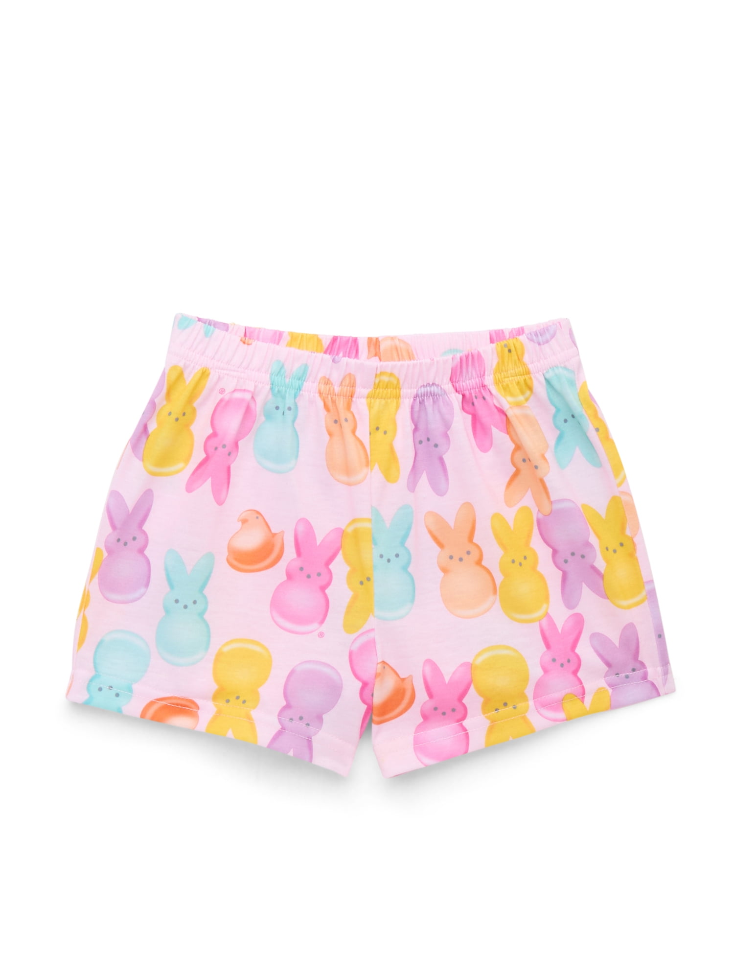 Peeps Girls Cotton Ruffle Sleeve Top and Shorts Pajama Set, Sizes 4-12