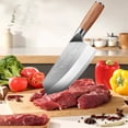 thumbnail image 4 of 7.8 In Asian Chef Knife Kitchen Butcher High Carbon Steel Cleaver Chopping Meat, 4 of 6