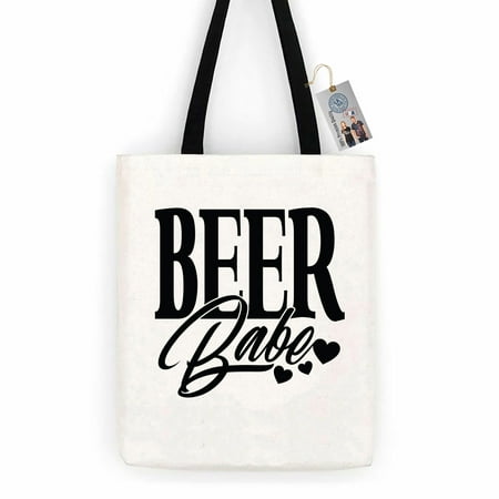 Babes Beer - Beer Babe Drinking Shirt Cotton Canvas Tote Carry All Day Bag