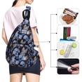 thumbnail image 3 of HAWEE Female Purse Backpack One Strap Sling Bag for Women Floral Crossbody Purse Waterproof Fabric, Blue Leaf, 3 of 7