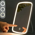 thumbnail image 4 of Pysona LED Makeup Mirror Touch Screen 3 Light Portable Standing Folding Vanity Mirroir with 5x Magnifying Compect Cosmetics LED Mirror, 4 of 4