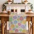 thumbnail image 2 of Table Runner 72 Inches Long for Kitchen Dining, Easter Eggs Dresser Scarf Farmhouse, Dining Table Decorations for Wedding/Parties, Spring Colorful Pastoral Love Beige 16 x 72 In, 2 of 8