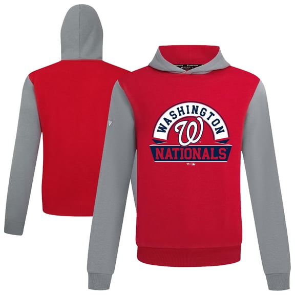 Men's Levelwear Red Washington Nationals Throwback Ultimate Banner Arch Hoodie
