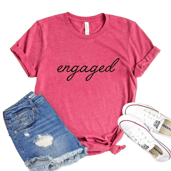 Engaged T-shirt Girlfriend Top Women's Fiance Shirt Gift For Her Announcement Tee Future Mrs Tshirt Bride To Be Shirts