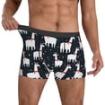 thumbnail image 3 of Men's Boxer Briefs, cute alpacas Lamas snowflakes black Soft Comfy Mens Underwear Boxer Briefs Breathable With Widen Waist, 3 of 7