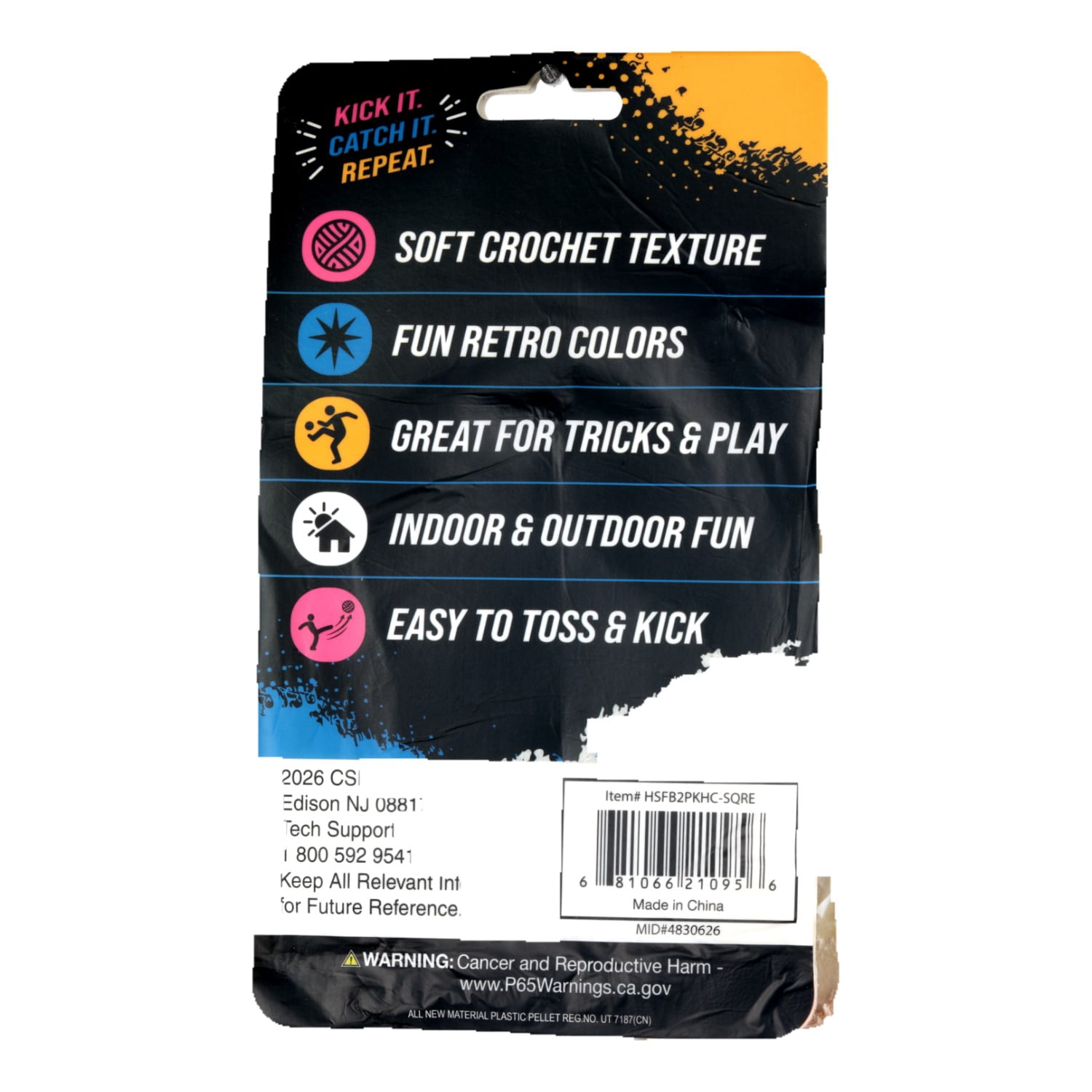 Crochet Footbag 2-Pack – 2.25 x 2 in, 40g Kick Sack Balls for Adults & Kids, Juggling & Stress Relief Toy