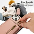 thumbnail image 6 of Decase Compatible with iPhone 14 Case with Card Holder and Strap for Women,Crossbody Lanyard,Stand Ring Kickstand,Snap Clasp,Phone Wallet Case,Rosegold, 6 of 10