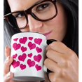 thumbnail image 2 of 3drose, Cute Fuzzy Pink Valentine Hearts Pattern, 11oz Two-tone Black Mug, 2 of 6