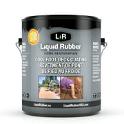 Liquid Rubber Cool Foot Deck and Dock Coating - Easy to Apply Sealant - UV Resistant - Misty Gray, 1 Gallon