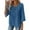 Blue03, variant on Boho Tops for Women Lace Shirts V Neck Cotton Linen Trendy Loose Clothes Boho 3/4 Sleeve Fashion Top Army Green 2XL