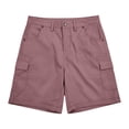 thumbnail image 3 of Jean Shorts Long New Women’s Cargo Shorts Summer Outdoor Fitness Shorts High Waist Workout Yoga Running Bottoms with Pockets Pinks XXL, 3 of 8