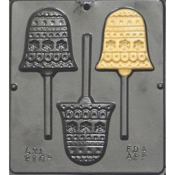 2108 Christmas Bell Pops Lollipop Chocolate Candy Mold
