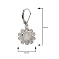 thumbnail image 4 of 2.50 CTW Natural Diamond Polki Flower Dangles 925 Sterling Silver Platinum Plated Slice Diamond Earrings, 4 of 5