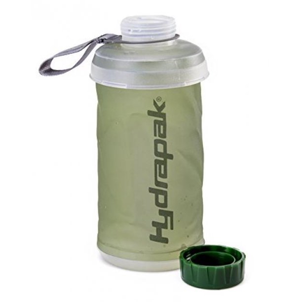 Hydrapak Stash Water Bottle, Green, 750 ml