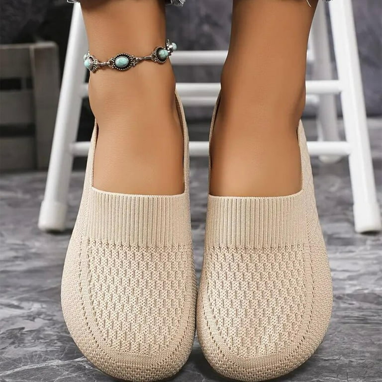 Ctreela Ladies Slip on Loafer Shoes Womens Flats Dress Clothes Shoes Brathable Ballet Nurse Walking Sneakers Work Casual Comfortable, Women's, Size: