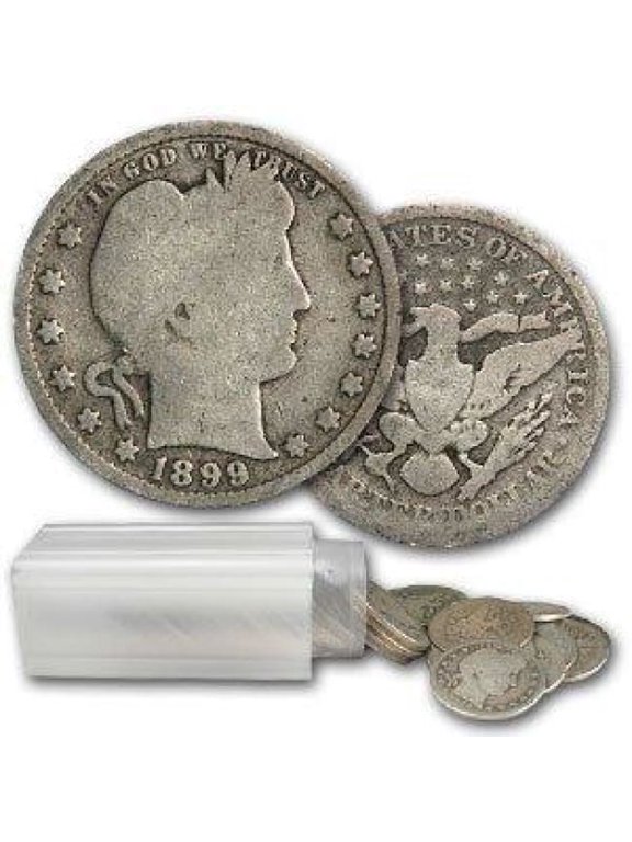 USA 1892-1916 Barber Quarters 25c Coin - Average Circulated - Roll of 40
