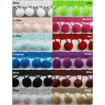 5/8" Pom Pom Poly Ball Fringe- 12 Continuous Yards - Many Colors!