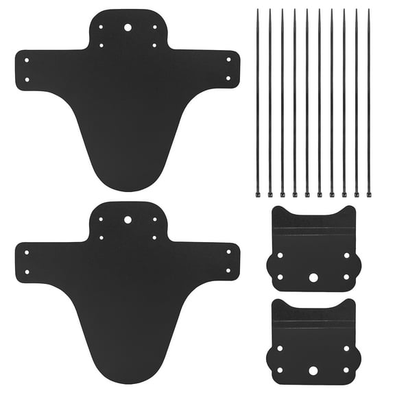 Foyscr Bicycle Mudguard Set with Zip Ties, Front and Rear Fenders, Black