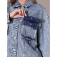 thumbnail image 5 of DARING DIVA Women's Button Down Cargo Denim Western Outfits S Gray Blue, 5 of 7
